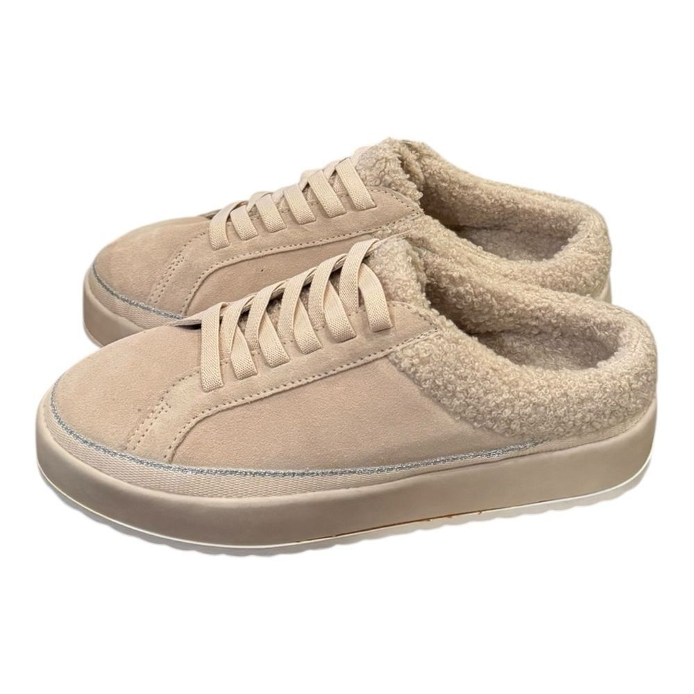 Dr. Scholl’s Original Collection Beige Suede Mellow Mules Fleece Sneakers 7.5
